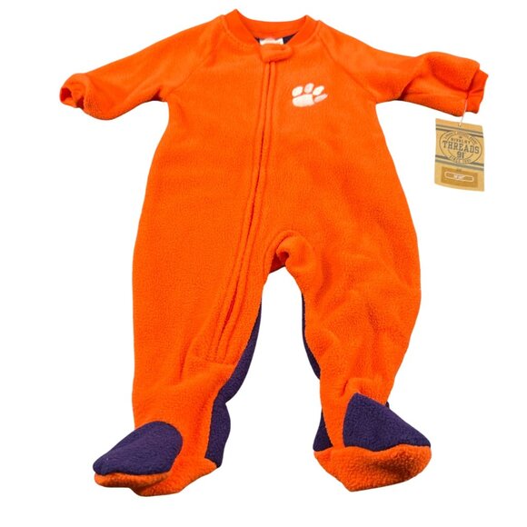 Rivalry Threads Infant Sz 3-6 Month One Piece Sleeper Clemson Orange Purple New - Picture 1 of 16